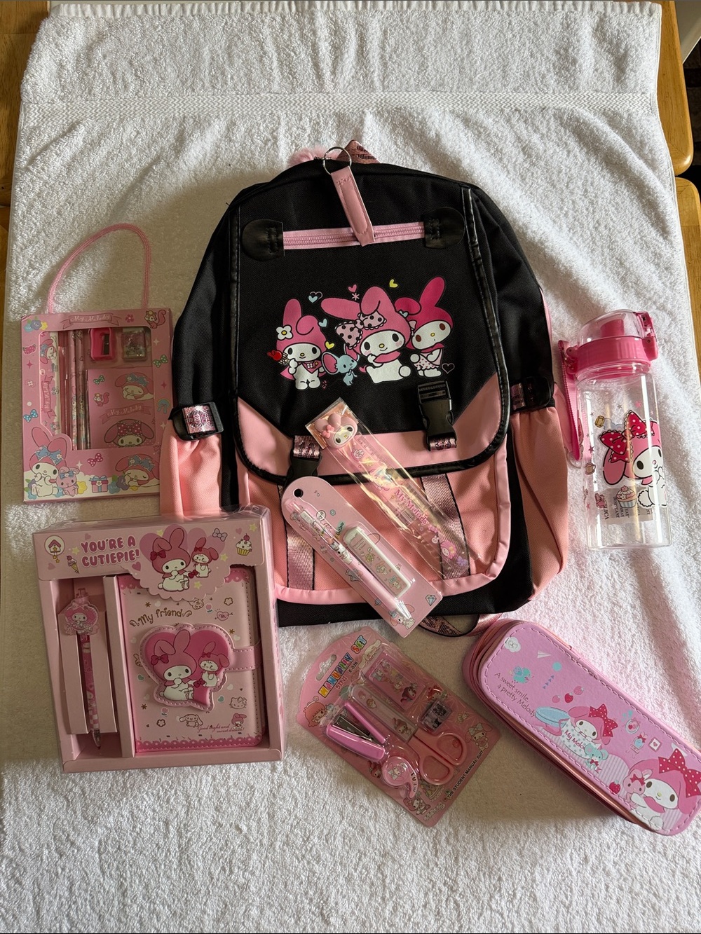 Sanrio My Melody Pink & Black School Backpack Set